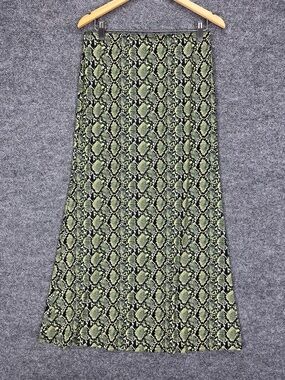 Résumé Maxi Skirt Women Medium Snake Skin Print Green Black Cheyenners NEW